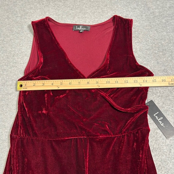 Lulu's Crushin It Velvet Maxi Dress Womens Women Burgundy Elegant Holiday NWT - Picture 7 of 8